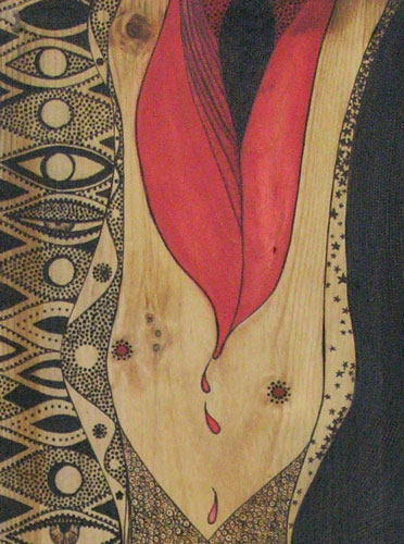 Creatrix Pyrography Detail